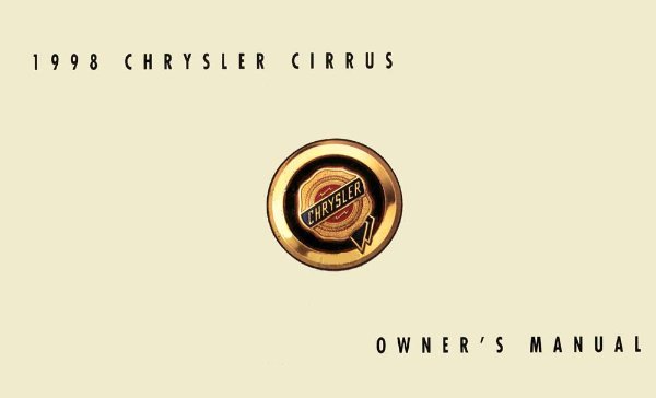 1998 Chrysler Cirrus Owner's Manual