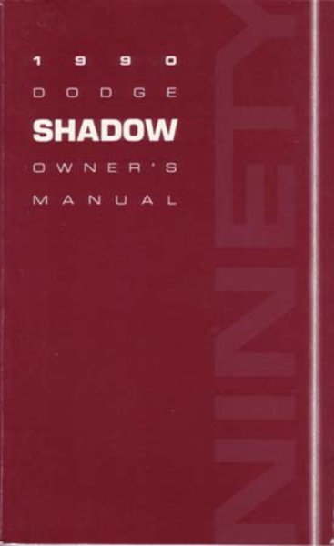 1990 Dodge Shadow Owner's Manual
