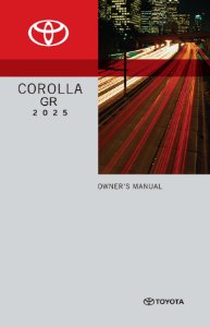 2025 Toyota GR COROLLA Owner's Manual