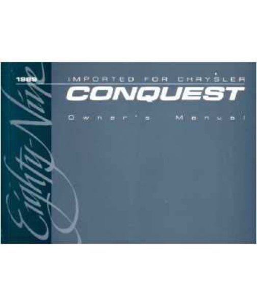 1989 Chrysler Conquest Owner's Manual
