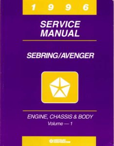 1996 Chrysler Sebring, Avenger Factory Shop Service Manual