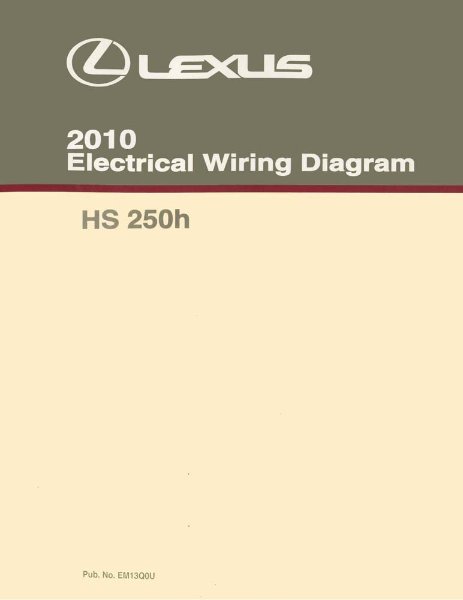 2010 Lexus HS 250h Wiring Diagrams Manual