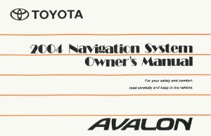 2004 Toyota Avalon Owner's Manual