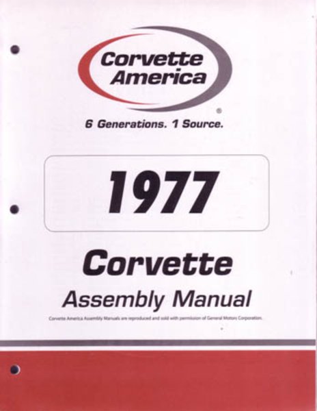 1977 Chevrolet Corvette Assembly Manual Book Rebuild Instructions Illustrations