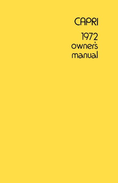 1972 Mercury Capri Owner's Manual