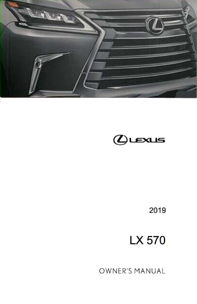 2019 Lexus LX 570 Owner's Manual