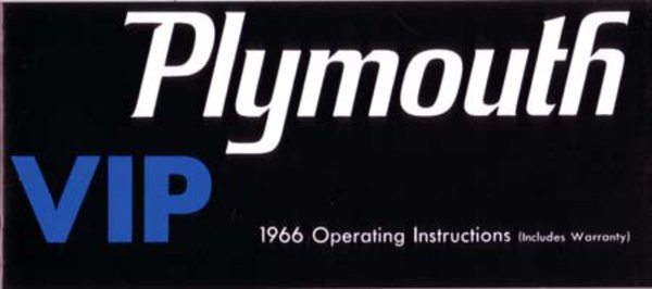 1966 Plymouth VIP, Fury Owner's Manual