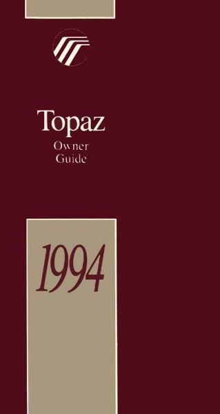 1994 Mercury Topaz Owner's Manual