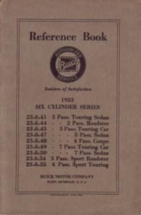 1923 Buick 6 Cylinder Owners Manual User Guide