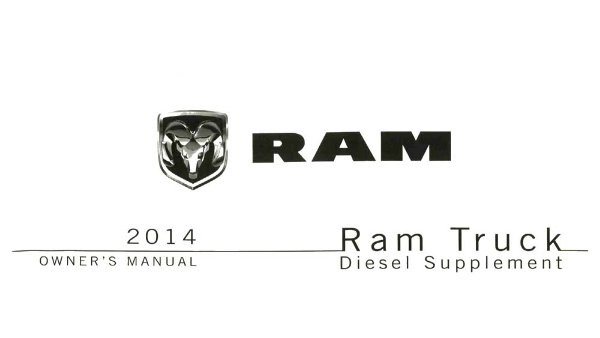 2014 Dodge Ram Truck - Diesel Supplement ONLY Owner's Manual