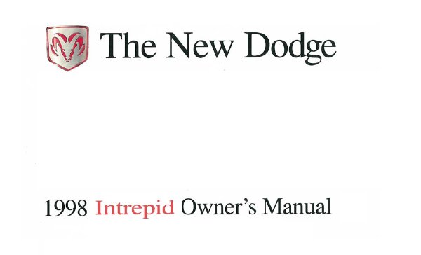 1998 Dodge Intrepid Owner's Manual