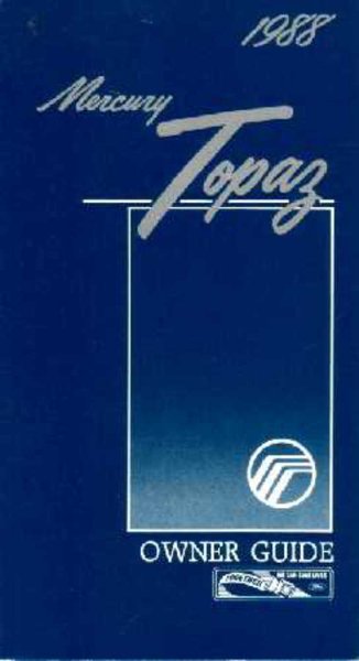 1988 Mercury Topaz Owner's Manual
