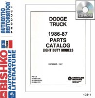 1986 1987 Dodge Light Duty Truck Parts Numbers List Guide PDF Catalog Interchange sample image