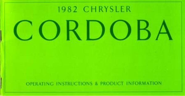 1982 Chrysler Cordoba Owner's Manual