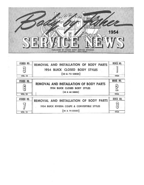 1954 Buick 40 50 60 70 Factory Shop Service Manual