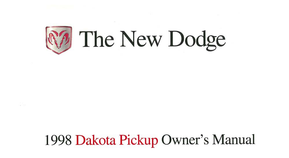 1998 Dodge Dakota Owner's Manual