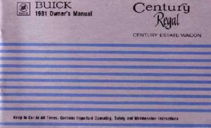 1981 Buick Century, Regal Owner's Manual