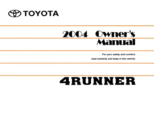 2004 Toyota 4Runner Owner's Manual