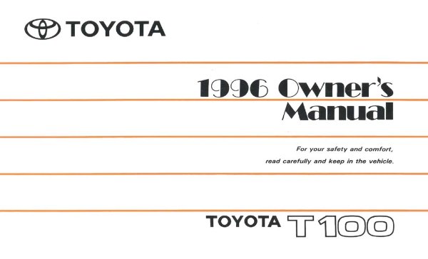 1996 Toyota T100 Owner's Manual