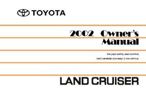 2002 Toyota LAND CRUISER Owner's Manual