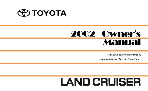 2002 Toyota LAND CRUISER Owner's Manual