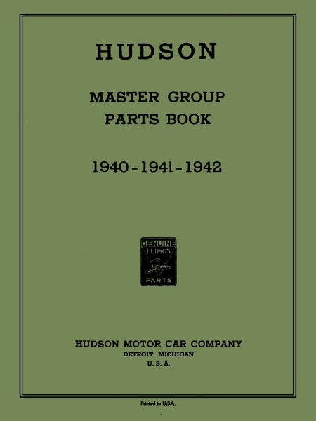 1940–1942 Hudson All Models Parts Book