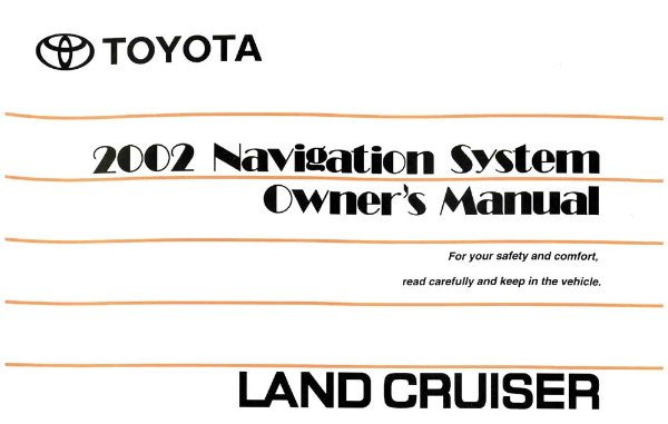 2002 Toyota Land Cruiser Owner's Manual