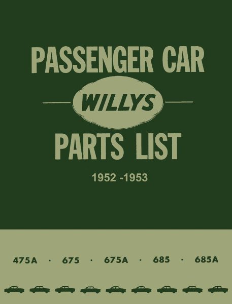 1952–1953 Jeep Aero Car Parts Book