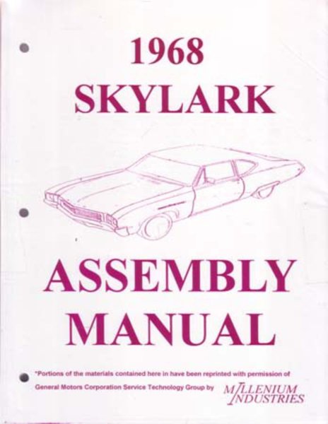 1968 Buick Skylark Assembly Manual Book Rebuild Instructions Illustrations