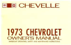 1973 Chevrolet Chevelle Owner's Manual