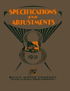 1931 Buick Series 50, Series 60, Series 80, Series 90 Factory Shop Service Manual