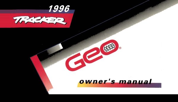 1996 Chevrolet Tracker Owner's Manual